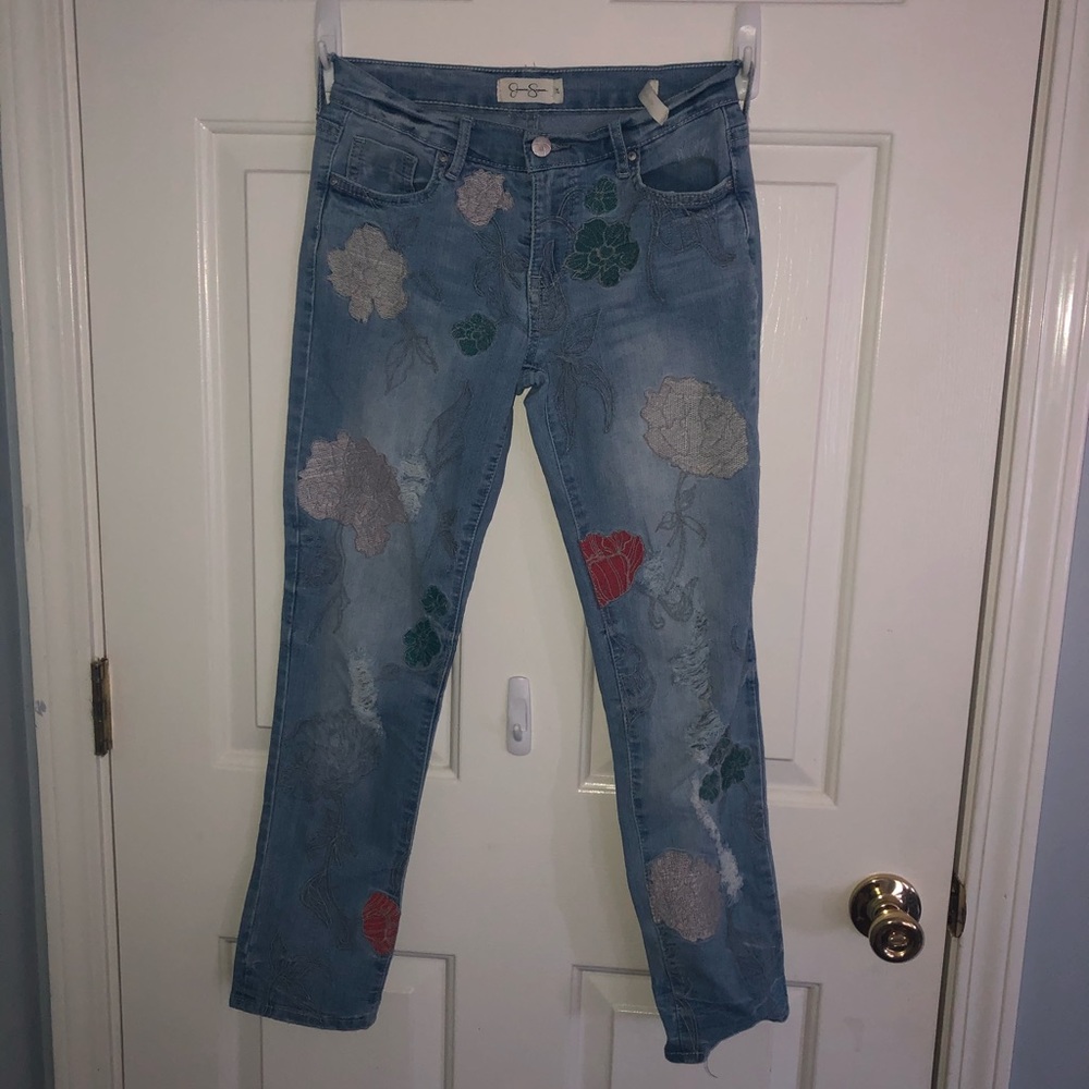 Jessica Simpson flower jeans